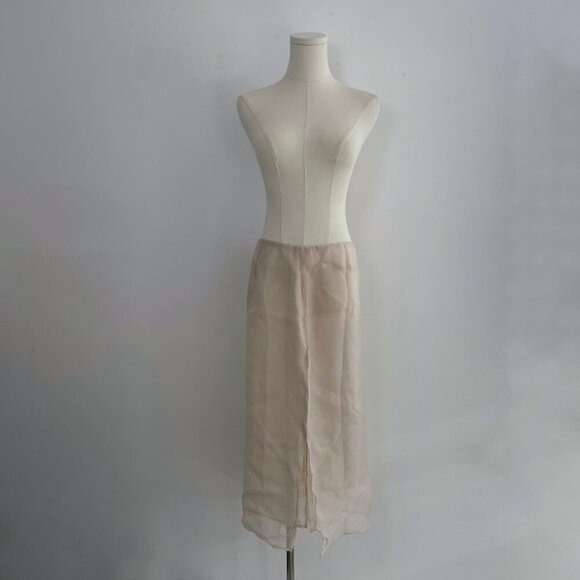 free-people Dresses & Skirts - Free People Sheer Luck Midi Skirt in Natural | Women’s Size Small
